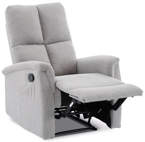 Autronic - Relaxační křeslo, manuální ovládání, světle šedá látka - TV-916 SIL2