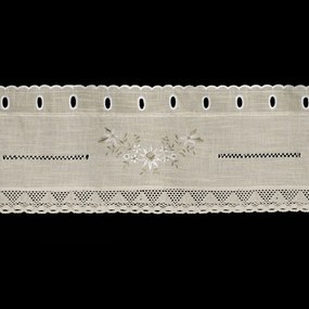 KRÁTKA ZÁCLONA NA KRÚŽKOCH VERONICA 150X30 CM BÉŽOVÁ