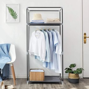 Látková skriňa, modulárny skladací šatník, sivá farba