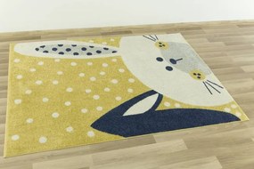 Detský koberec EMILY KIDS 2323A Zajac žltý