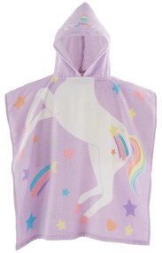 Fialové bavlnené detské pončo Unicorn – Catherine Lansfield