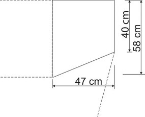 Skosená skriňa Luxor 47 cm, polárny smrekovec, pravá