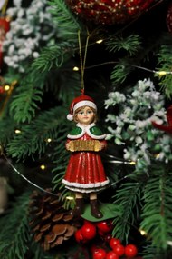 Klasik závesná vianočná ozdoba dievčatko 1ks 11cm
