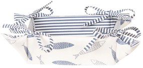 63/5000 Bavlnený obojstranný košík na pečivo Nautical Fish - 35 * 35 * 8 cm