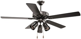 Toolight, Luster Woodmill s ventilátorom Lampa 392190. čierna-chrómová, OSW-10002