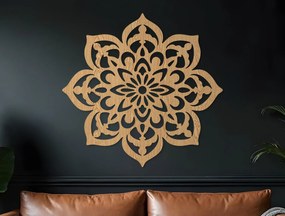 drevko Mandala na stenu Ruža Rozmer obrazu: 44,5 x 44 cm, Farba dekorácie: Čierna