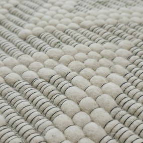 Asra, Kusový ručne tkaný koberec Woolen 5 White, 150x240, biela, obývacia izba