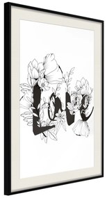 Artgeist Plagát - Love With Flowers [Poster] Veľkosť: 40x60, Verzia: Čierny rám s passe-partout