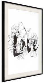 Artgeist Plagát - Love With Flowers [Poster] Veľkosť: 20x30, Verzia: Zlatý rám