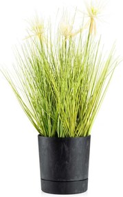 PLASTOVÝ KVETINÁČ AZALEA SADA 2KS 22,5X23,5 CM+17,5X18,5 CM IMITÁCIA BETÓNU ČIERNA