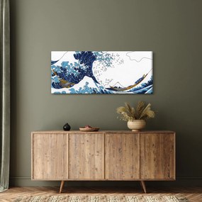 Obraz - Japonská kresba, vlny (120x50 cm)