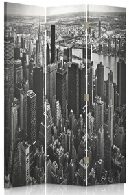 Gario Paraván Manhattan v čiernej a bielej farbe Rozmery: 145 x 170 cm, Prevedenie: Klasický paraván