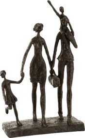 Hnedá soška Family Time - 11 * 22 * 38 cm