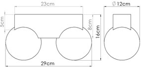 Sollux SL.1683 - Stropné svietidlo BULBO 2xG9/8W/230V buk/biela