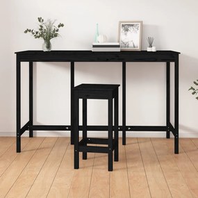 Barový stolík čierny 180x80x110 cm borovicový masív 822166