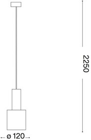 Ideal Lux - Luster na lanku HOLLY 1xE27/60W/230V pr. 12 cm mosadz