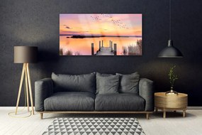 Obraz plexi Mólo západ slnka jazero 120x60 cm