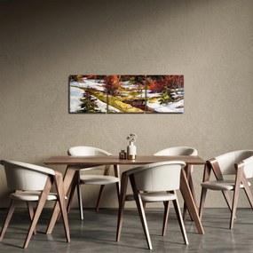 Obraz - Príchod jari (s hodinami) (90x30 cm)