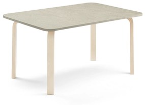 Stôl ELTON, 1200x700x590 mm, linoleum - šedá, breza