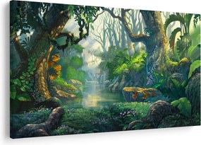 Obraz - Ilustrácia tropického lesa (90x60 cm)