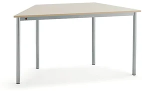 Stôl SONITUS TRAPETS, 1200x600x720 mm, HPL - breza, strieborná