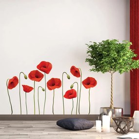 Sada samolepiek na stenu Ambiance vrmeil Poppies, 60 x 70 cm