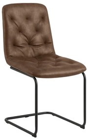 Hnedé jedálenské stoličky z imitácie kože v súprave 2 ks Kira – Actona