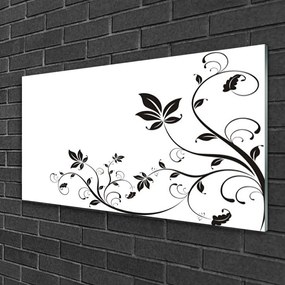 Skleneny obraz Abstrakcie rastliny listy 100x50 cm