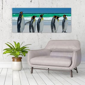 Obraz - Skupina kráľovských Tučniakov (120x50 cm)