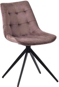 Jedálenská stolička Merna - zamat - Hnedá