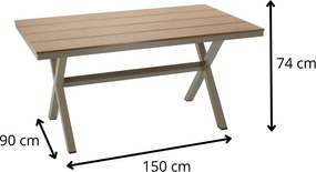 Záhradný stôl Dilan 150 cm béžový