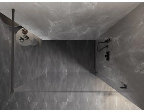 Mexen Lunar, sprchová stena pravá 140 x 200 cm, priehľadná 8 mm, grafitová, 830-140-000-95-00-P