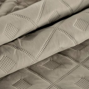 Béžový prešívaný prehoz na posteľ s geometrickým vzorom Šírka: 200 cm | Dĺžka: 220 cm
