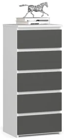 Komoda CL5 40 cm bílá/grafitově šedá