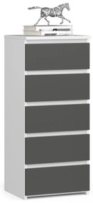 Komoda CL5 so zásuvkami 40 x 92 cm bielo-šedá