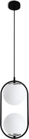 Závesné svietidlo Florence, 2x biele sklenené tienidlo, b/ch, U