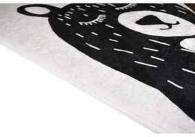 Čierno-biely prateľný detský koberec 100x160 cm Bear Family v2 – Vitaus