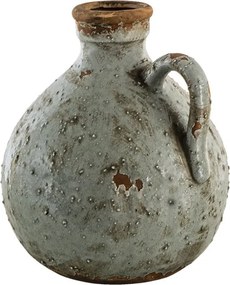 Sivá keramická dekoratívna váza s uškom - 18*17*20 cm