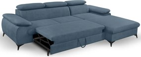 Rohová sedacia súprava Scala, denimovo modrá látka, pravý roh