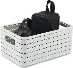 Rotho 2. akosť - Plastový košík COUNTRY, rovný, biely (11l - 33x24x16)