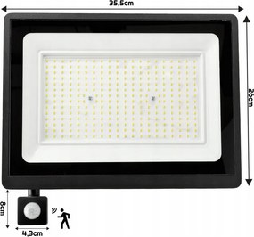 LED reflektor IP65 - 200w - 18000lm - so senzorom pohybu a súmraku - neutrálna biela