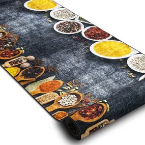Protišmykový behúň LOTUS KITCHEN 40580 sivý / žltý