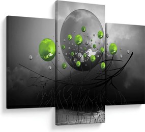 Obraz zelených abstraktných gulí (90x60 cm)