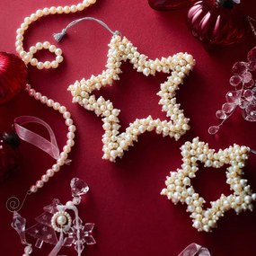 Závesná vianočná dekorácia PERLYN perlová 710605