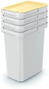 Odpadkový kôš SYSTEMA set, popolavo šedý objem 4 x 12l