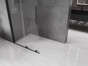 Mexen Velar, posuvné dvere do otvoru typ Walk-In 75 cm, 8mm číre sklo, čierna matná, 871-075-000-03-70