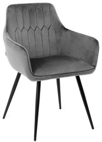 Jedálenská stolička ETIENNE zamatová sivá 847320