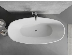 Mexen Lira, voľne stojaca vaňa, vzor, 170 × 80 cm, biela lesklá, chrómový prepad, 52831708000-01