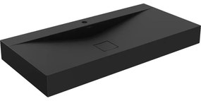 Mexen Poli, umývadlo na dosku z konglomerátu 1/O 100 x 48 cm, čierna matná, 23021071