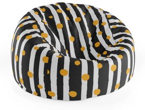 Sablio Sedací vak Cocoon Pruhy a bodky - 115 x 75 cm x 45 cm